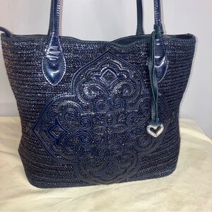 Brighton Casablanca collection blue patent & Ratan Tote Bag